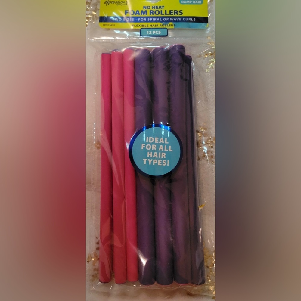 NWOT Expressions Flexible Foam Hair Rollers - No heat (12 pack)